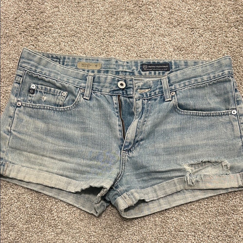 AG Adriano Goldschmied Light Blue Jean Shorts